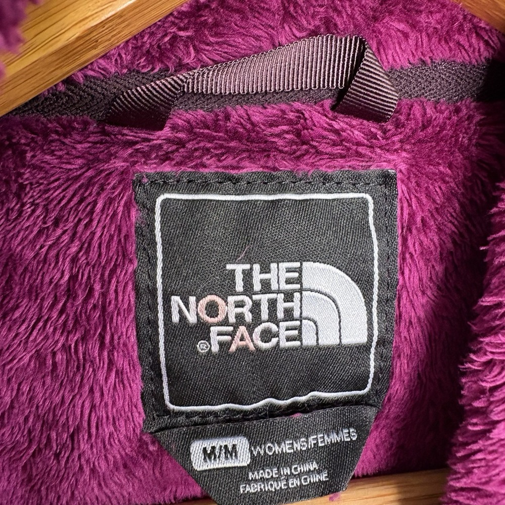 The North Face Womens Fleece Denali Jacket Medium Purple Magenta Zip Up Hood - Picture 11 of 13